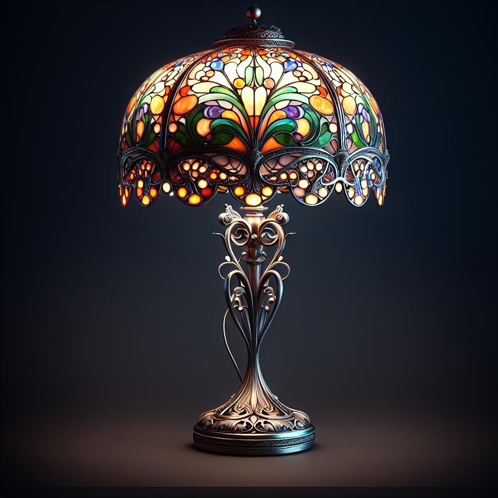Características de la lámpara Tiffany art nouveau modèle Paris